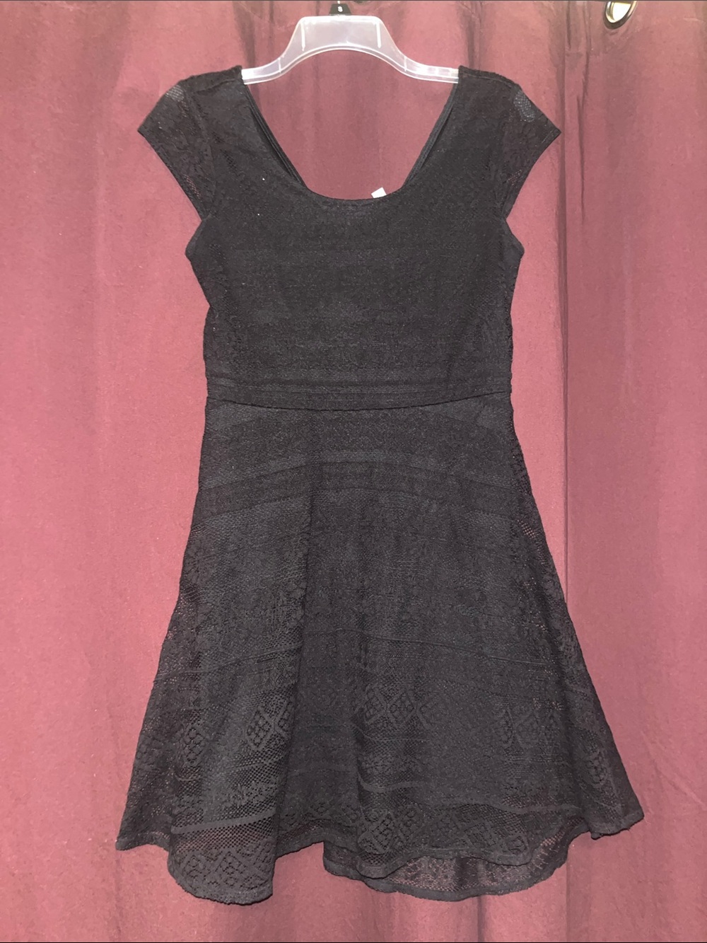 Xhilaration Black Lace A-Line Mini Dress